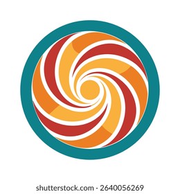 Colorful swirl design within a turquoise circle creating a modern and abstract artistic logo for various branding concepts