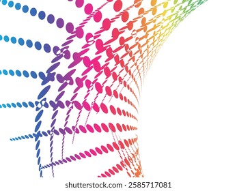 A colorful swirl of dots that is very abstract. The dots are in different colors and sizes, and they are arranged in a way that creates a sense of movement and energy. The image is very dynamic