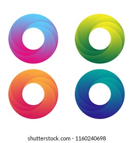 Colorful Swirl Logo Set. Abstract Loop Logo Vector. Corporate Icons