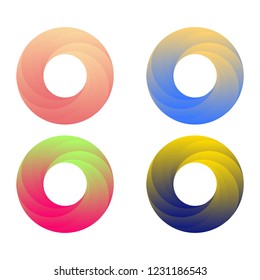 Colorful Swirl Logo Set. Abstract Loop Logo Vector. Corporate Icons
