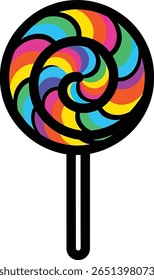 Colorful Swirl Lollipop Image, Sweet Treat, Digital Illustration, Fun Environment, Vibrant Viewpoint, Candy Concept