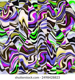 Colorful Swirl Maze. Seamless pattern.