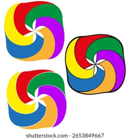 Motifs de tourbillons colorés. formes d'Image vectorielle Abstrait. Illustration de cercle dynamique. Des éléments artistiques vibrants.