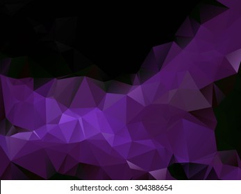 Colorful swirl polygon background or vector frame. Abstract Triangle Geometrical Background, Vector Illustration EPS10. Geometric design for business presentations. lilac lines on black