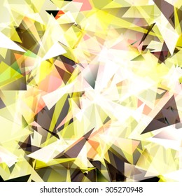 Colorful swirl polygon background or vector frame. Abstract Triangle Geometrical Background, Vector Illustration EPS10. Geometric design for business presentations. yellow white
