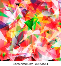Colorful swirl polygon background or vector frame. Abstract Triangle Geometrical Background, Vector Illustration EPS10. Geometric design for business presentations. red green white
