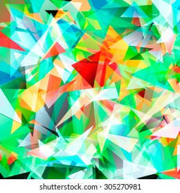 Colorful swirl polygon background or vector frame. Abstract Triangle Geometrical Background, Vector Illustration EPS10. Geometric design for business presentations. yellow green red white
