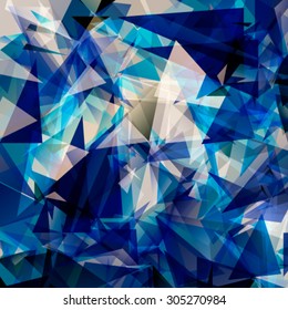 Colorful swirl polygon background or vector frame. Abstract Triangle Geometrical Background, Vector Illustration EPS10. Geometric design for business presentations. ocean colours blue white