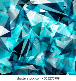 Colorful swirl polygon background or vector frame. Abstract Triangle Geometrical Background, Vector Illustration EPS10. Geometric design for business presentations. ocean colours blue white