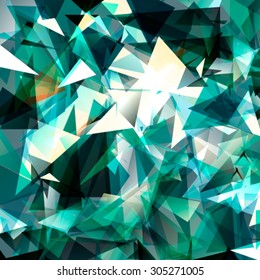 Colorful swirl polygon background or vector frame. Abstract Triangle Geometrical Background, Vector Illustration EPS10. Geometric design for business presentations. dark green
