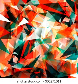 Colorful swirl polygon background or vector frame. Abstract Triangle Geometrical Background, Vector Illustration EPS10. Geometric design for business presentations. auturm color: red white green black