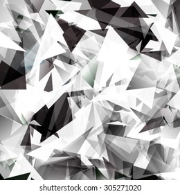 Colorful swirl polygon background or vector frame. Abstract Triangle Geometrical Background, Vector Illustration EPS10. Geometric design for business presentations. black and white monochrome