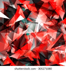 Colorful swirl polygon background or vector frame. Abstract Triangle Geometrical Background, Vector Illustration EPS10. Geometric design for business presentations. red black white
