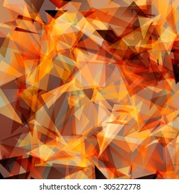 Colorful swirl polygon background or vector frame. Abstract Triangle Geometrical Background, Vector Illustration EPS10. Geometric design for business presentations. yellow gold red 
