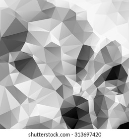 Colorful swirl polygon background or vector frame. Abstract Triangle Geometrical Background, Vector Illustration EPS10. Geometric design for business presentations. white gray black monochrome