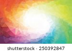 Colorful swirl rainbow polygon background or vector frame