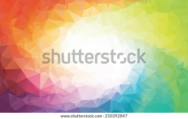 カラフルな渦巻きの虹のポリゴン背景またはベクター画像フレーム のベクター画像素材 ロイヤリティフリー
