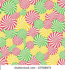 Colorful Swirl Sweets Seamless Pattern Repeat