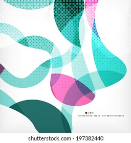 Colorful swirl wave lines background with dot texture