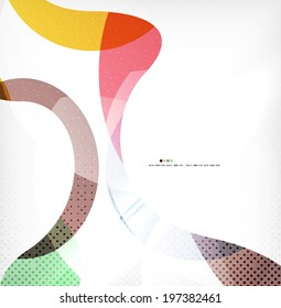 Colorful swirl wave lines background with dot texture
