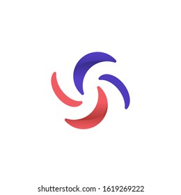 Colorful swirl whirlpool symbol, abstract S initial logo template vector