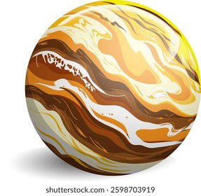 Colorful swirling patterns on a spherical object
