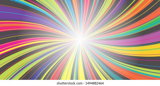 Colorful Swirling radial vortex background	