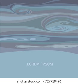 Colorful swirling wavy background with space for text. Vector abstract design concept