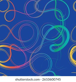 Colorful Swirls Decorative seamless pattern. Repeating background. Tileable wallpaper print.