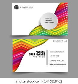 Colorful swoosh creative business card and name card, horizontal simple clean template vector design, layout in rectangle size. Flat Design Vector Illustration. Stationery Design.