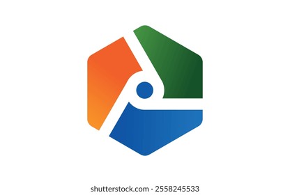 Colorful Swoosh Triangle Abstract Logo Template Illustration Design.
