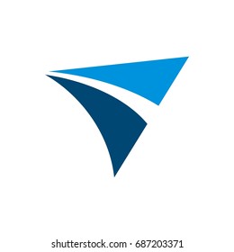Colorful Swoosh Triangle Abstract Logo Template Illustration Design. Vector EPS 10.