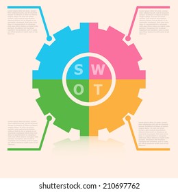 Colorful SWOT illustration  Background For Business Concept