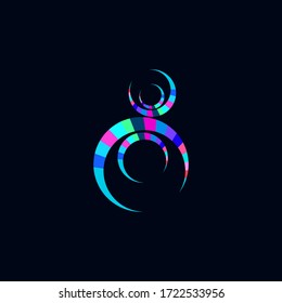 colorful symbol isolated on black background