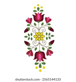 Colorful Symbol motif design. Mosaic decorative ornamental floral. Vintage intricate traditional mughal style with flowers and foliage. Vector illustration.