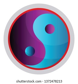 Colorful symbol of Taoism religion vector illustration on a white background