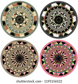 Colorful symmetrical pattern for textile, ceramic tiles and design.Vintage.