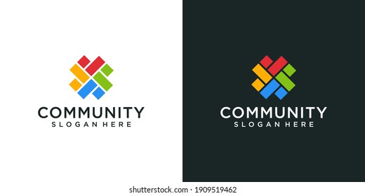 Colorful Symmetry Logo Inspiration Concept