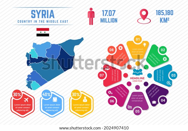 Colorful Syria Map\
Infographic Template