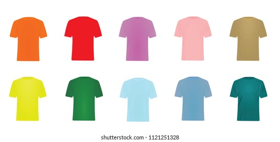 Colorful t shirt set. vector illustration