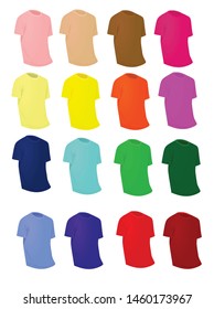 Colorful t shirt set. vector illustration