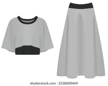 Colorful t shirt and skirt. vector