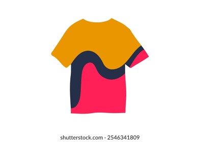 Plantilla de camiseta colorida. Ilustración vectorial. Eps 10.