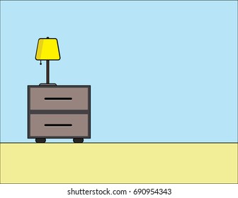 Colorful table lamp light icon 