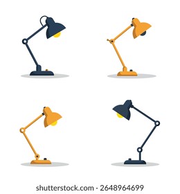 Lâmpadas de mesa coloridas com braços flexíveis

