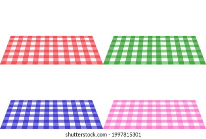 colorful tablecloth on the white background