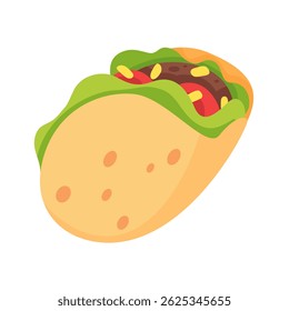 Colorful taco with fresh toppings and vibrant ingredients