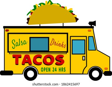 Colorful Taco Truck With Horn