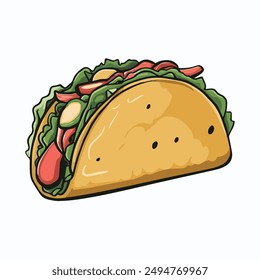 A colorful Taco vector illustration
