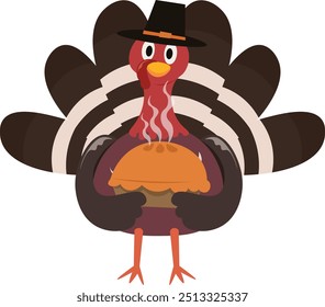 Bunte große Thanksgiving Cartoon Türkei Vogel Herbst Illustration